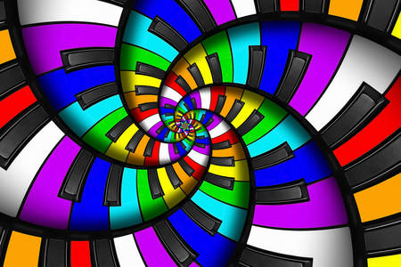Abstract of colored piano keys