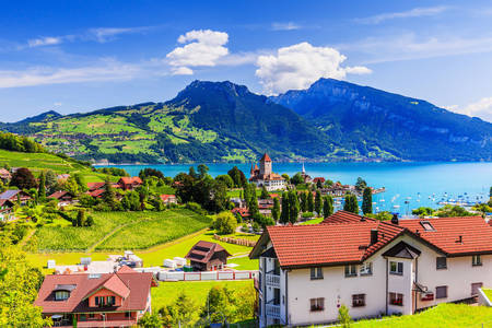 Spiez on the shores of Lake Thun