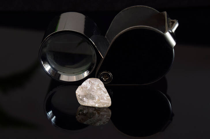 Diamond on a black background
