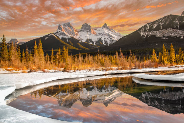 Lake and mountains in Canada
