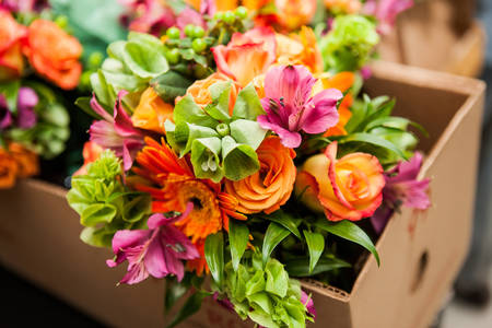 Bright bouquet of summer flowers