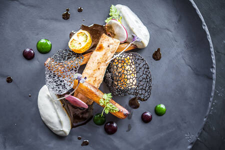 Dish with black truffle