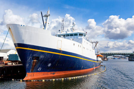 Moored fishing boat