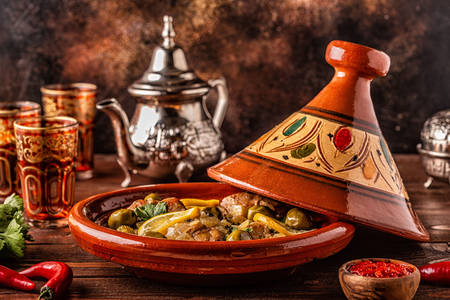 Moroccan chicken in tagine