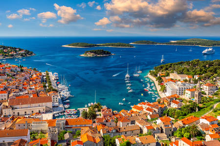 Harbor of the old town of Hvar
