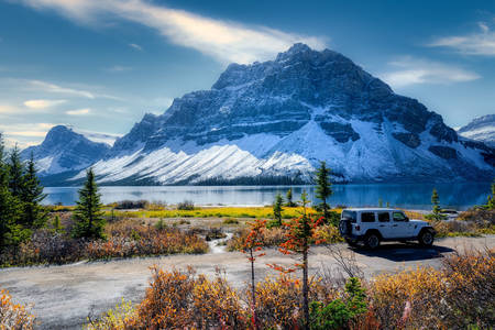Bow Lake in de Rocky Mountains