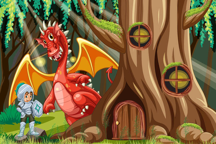 Dragon and knight