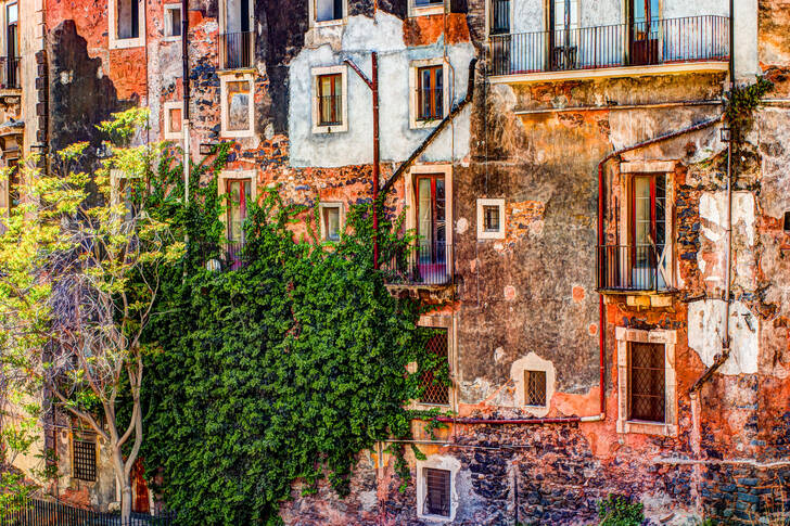 Facades of old houses