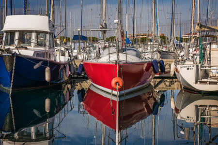 Sailing yachts in the port