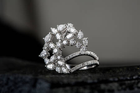 Ring on a gray background