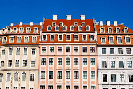 Facader af huse i Dresden