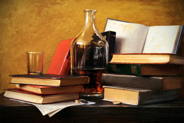 Books on the table