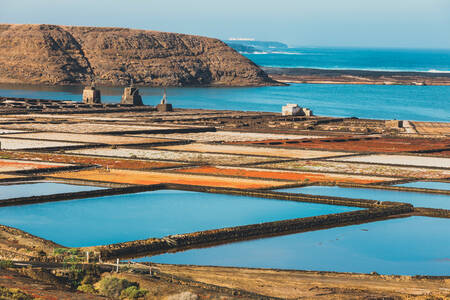 Salt lakes on the island of Lanzarote