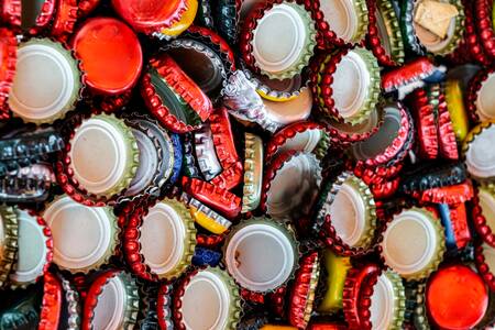 Old beer and soda lids