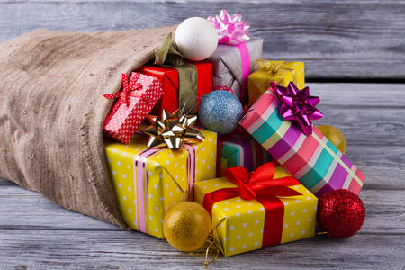 A bag with presents